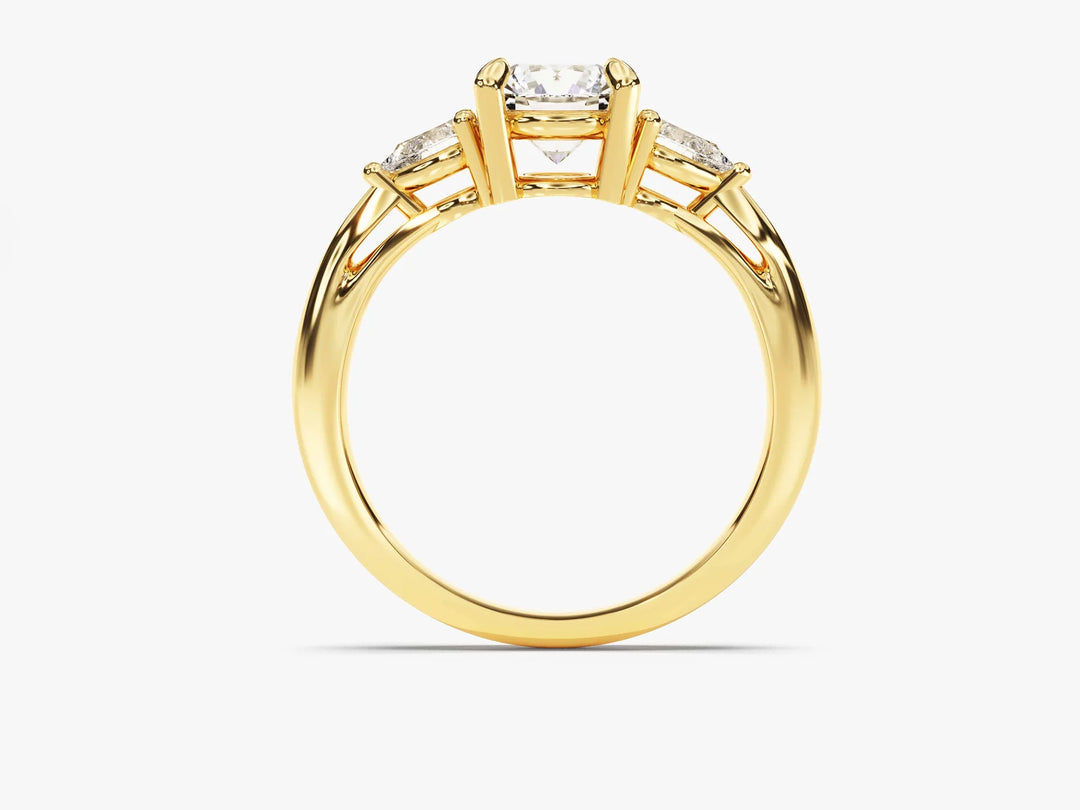 1.50CT Round Brilliant Diamond Three Stone Setting Moissanite Engagement Ring