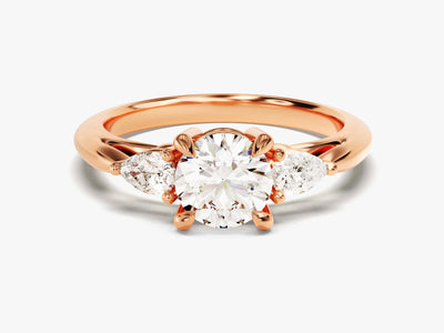 1.50CT Round Brilliant Diamond Three Stone Setting Moissanite Engagement Ring