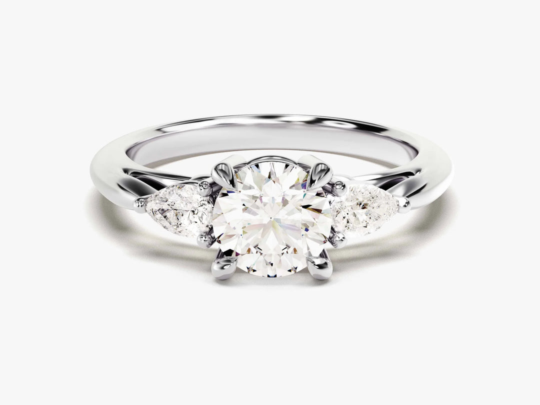 1.50CT Round Brilliant Diamond Three Stone Setting Moissanite Engagement Ring