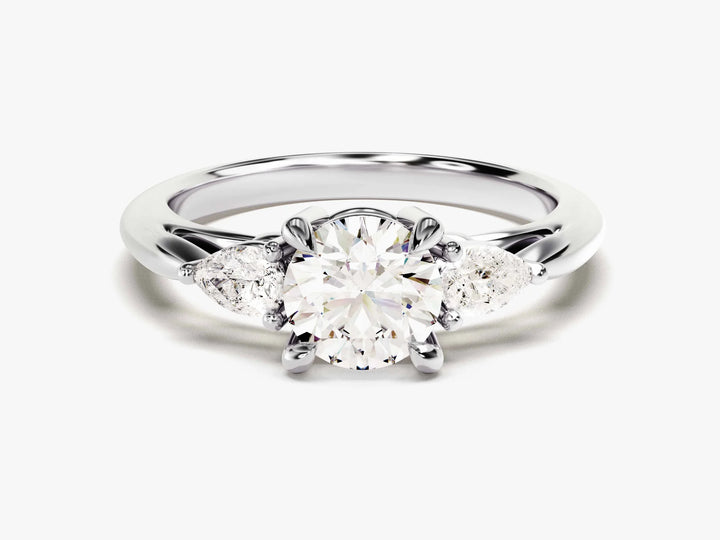 1.50CT Round Brilliant Diamond Three Stone Setting Moissanite Engagement Ring