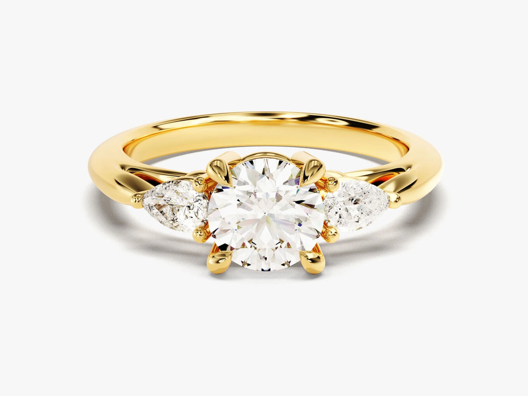1.50CT Round Brilliant Diamond Three Stone Setting Moissanite Engagement Ring