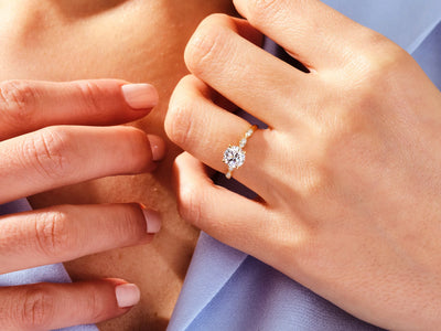 1.0 CT Round Diamond Milgrain Pave Setting Moissanite Engagement Ring