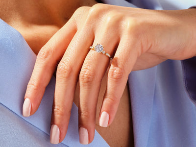 1.0CT Round Cut Diamond Milgrain Art Deco Moissanite Engagement Ring