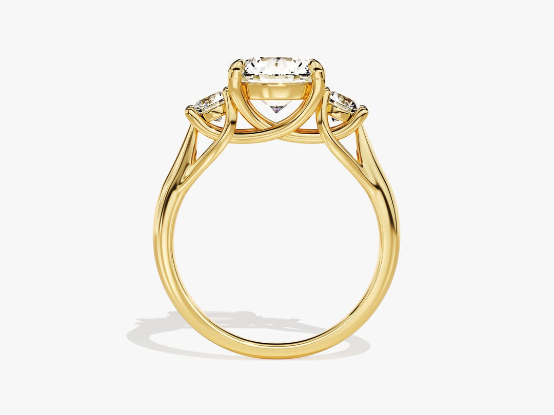 2.0CT Round Cut Diamond Three Stone Setting Moissanite Engagement Ring