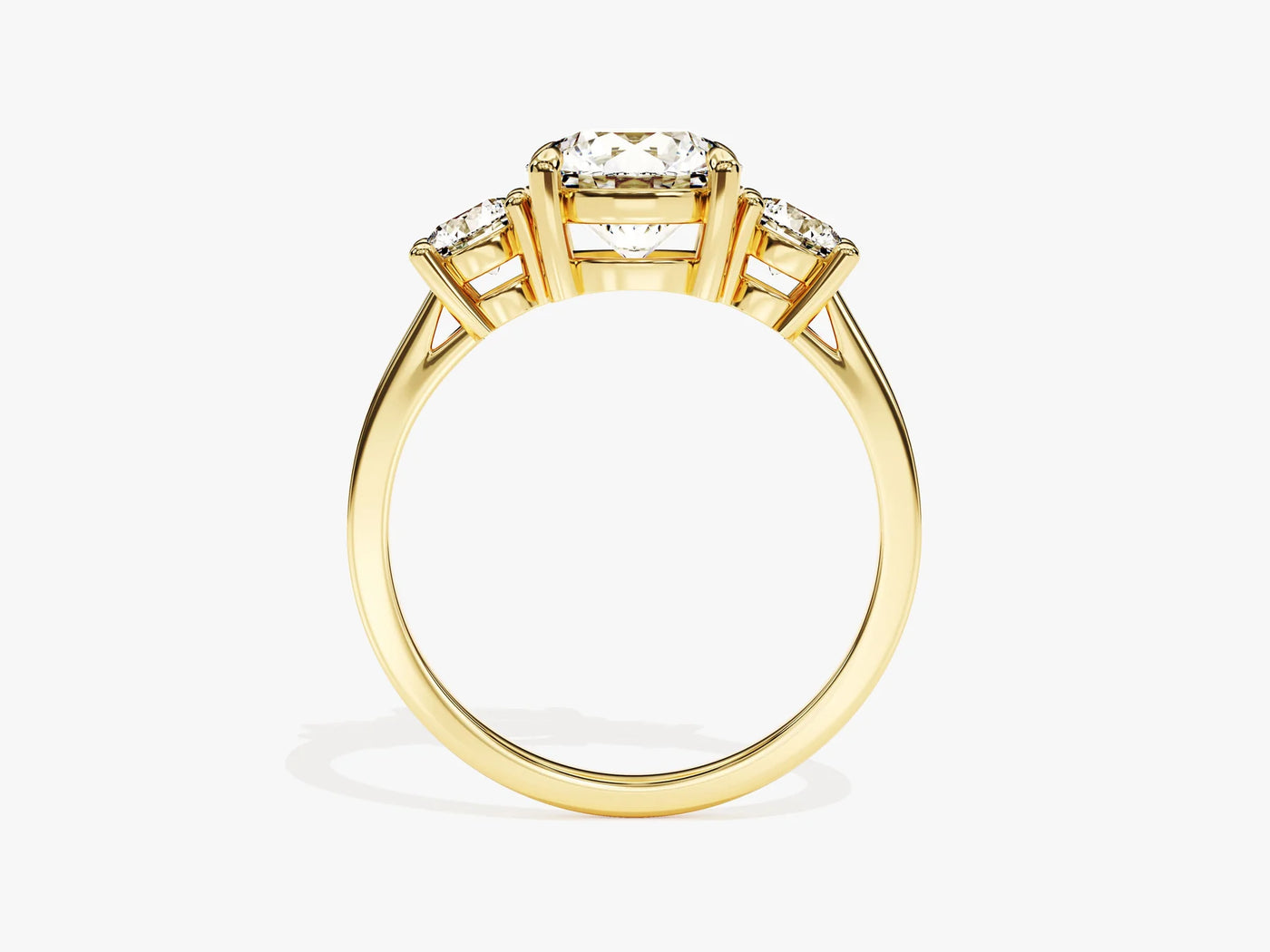 2.50CT Round Cut Diamond Three Stone Setting Moissanite Engagement Ring