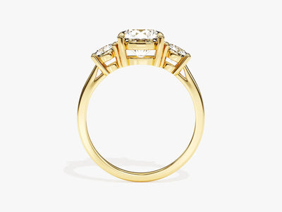 2.50CT Round Cut Diamond Three Stone Setting Moissanite Engagement Ring