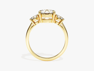 1.0CT Round Cut Diamond Three Stone Setting Moissanite Engagement Ring