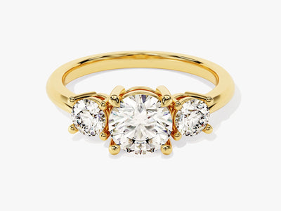 1.50CT Round Cut Diamond Three Stone Setting Moissanite Engagement Ring