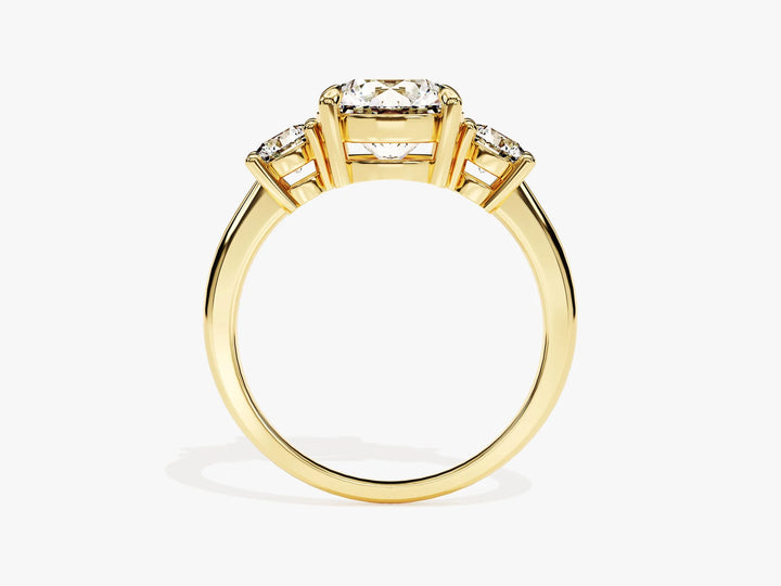 1.0CT Round Cut Diamond Three Stone Setting Moissanite Engagement Ring