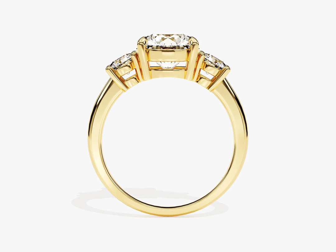 2.0CT Round Cut Diamond Three Stone Setting Moissanite Engagement Ring
