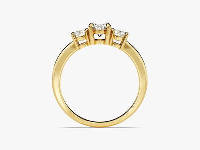 1.0CT Oval Cut Diamond Three Stone Setting Moissanite Engagement Ring