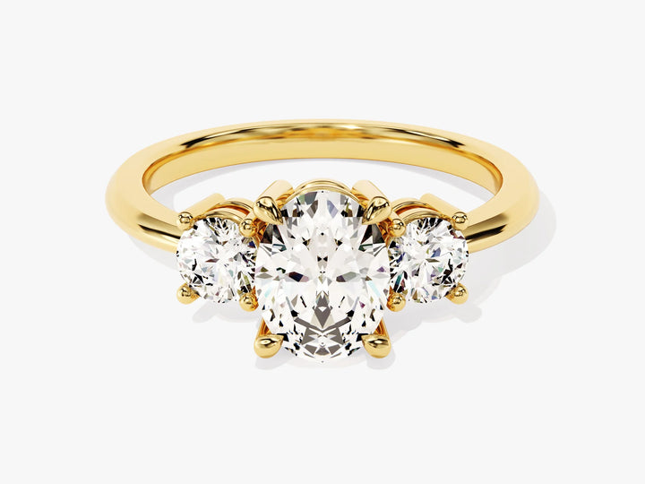 1.50CT Oval Cut Diamond Three Stone Setting Moissanite Engagement Ring