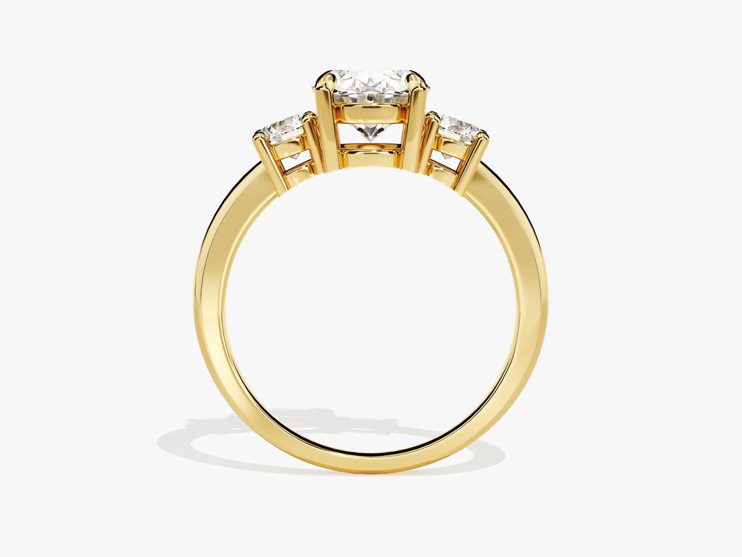 2.0CT Oval Cut Diamond Three Stone Setting Moissanite Engagement Ring