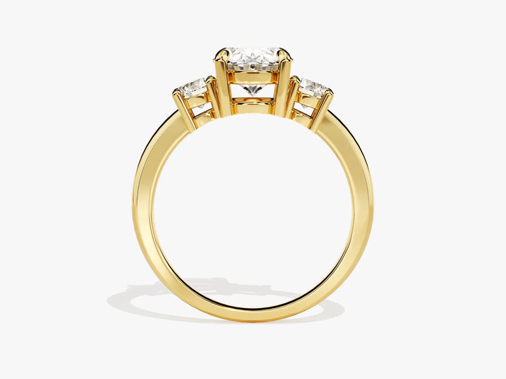 2.0CT Oval Cut Diamond Three Stone Setting Moissanite Engagement Ring