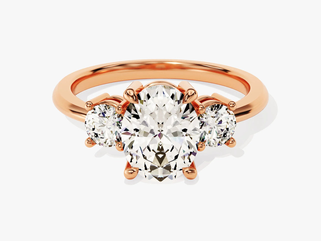2.0CT Oval Cut Diamond Three Stone Setting Moissanite Engagement Ring