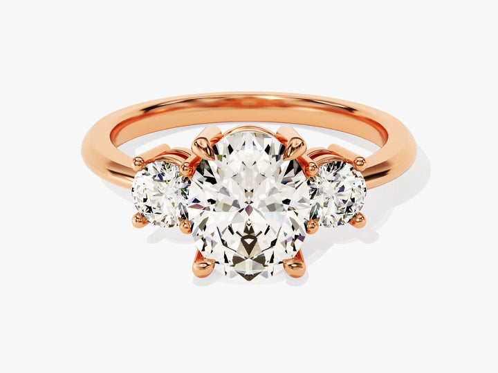 2.0CT Oval Cut Diamond Three Stone Setting Moissanite Engagement Ring
