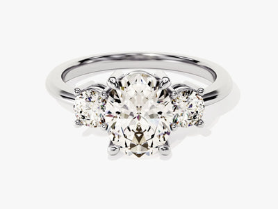 2.0CT Oval Cut Diamond Three Stone Setting Moissanite Engagement Ring