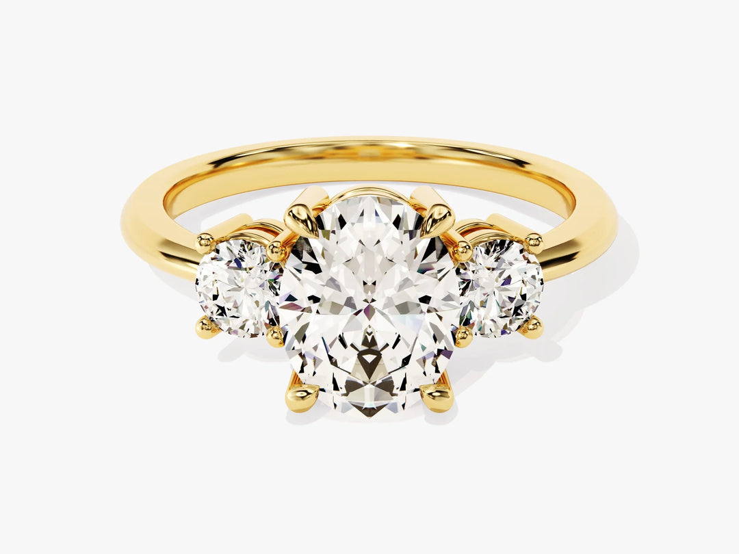 2.0CT Oval Cut Diamond Three Stone Setting Moissanite Engagement Ring