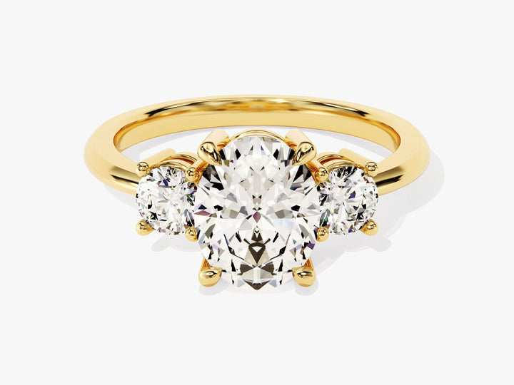 2.0CT Oval Cut Diamond Three Stone Setting Moissanite Engagement Ring