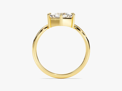 1.0CT Princess Diamond Curved Solitaire Moissanite Engagement Ring