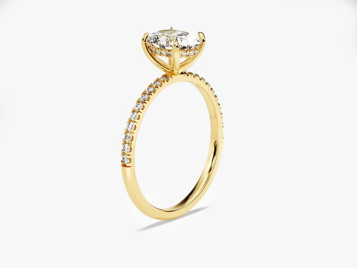 1.50CT Oval Cut Diamond Pave Setting Moissanite Engagement Ring