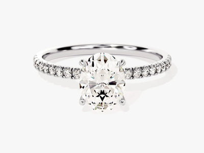 1.50CT Oval Cut Diamond Pave Setting Moissanite Engagement Ring