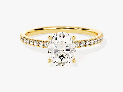 1.50CT Oval Cut Diamond Pave Setting Moissanite Engagement Ring