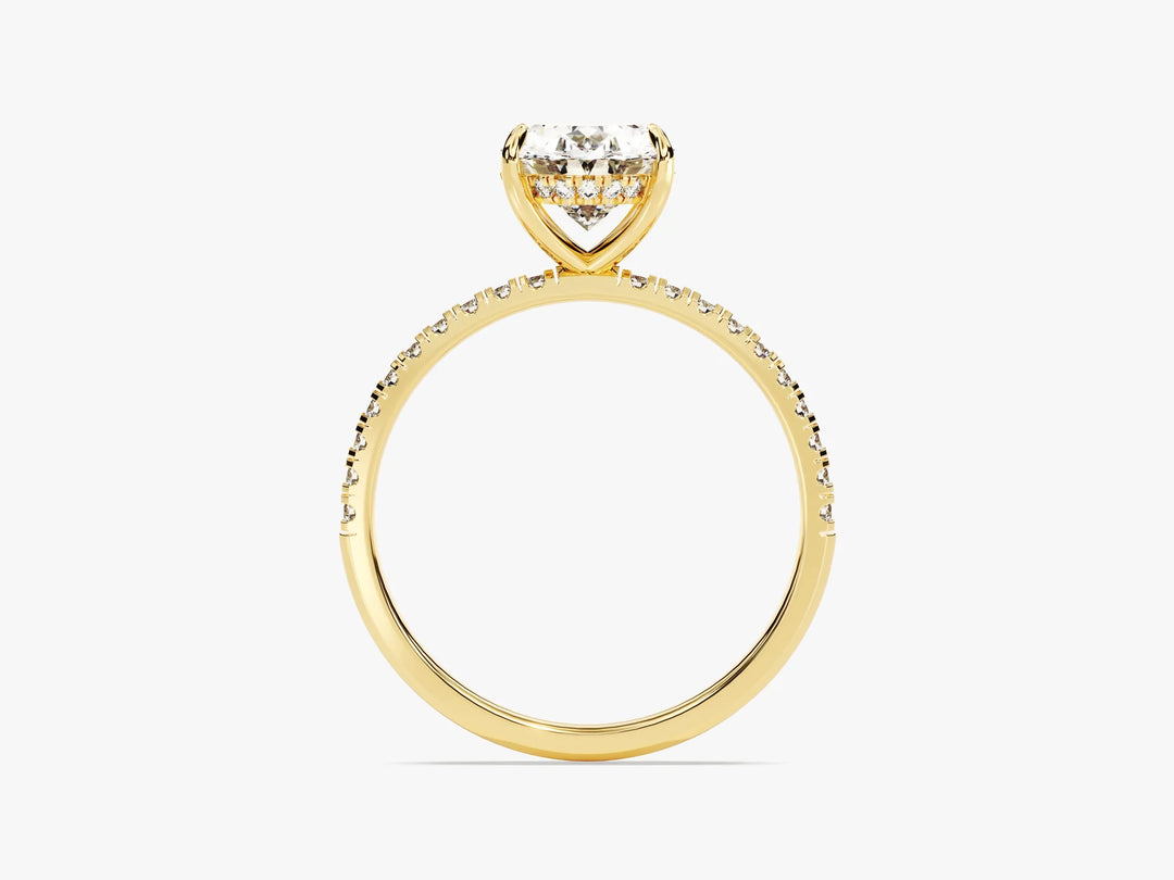2.0CT Oval Cut Diamond Pave Setting Moissanite Engagement Ring