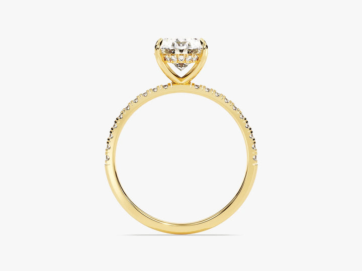 2.0CT Oval Cut Diamond Pave Setting Moissanite Engagement Ring