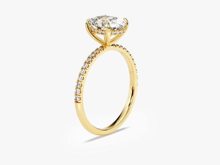 2.0CT Oval Cut Diamond Pave Setting Moissanite Engagement Ring