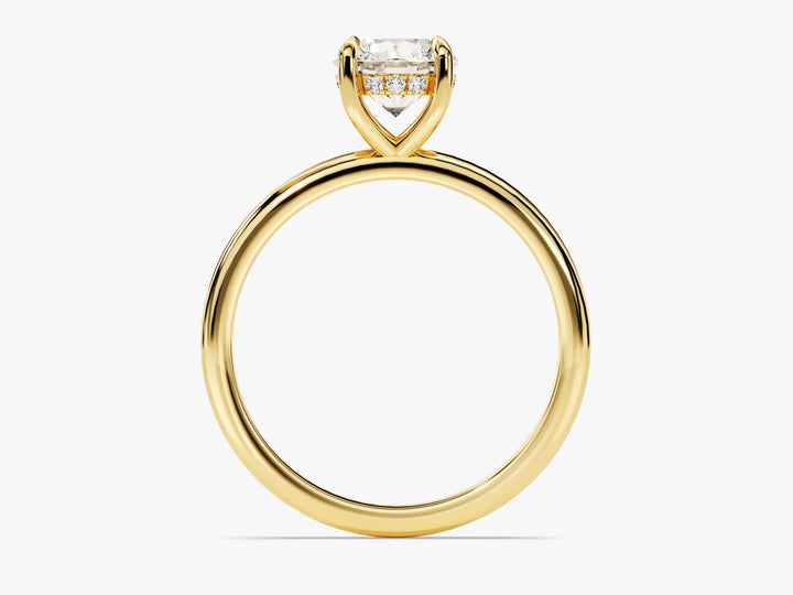 1.0CT Round Diamond Hidden Halo Setting Moissanite Engagement Ring
