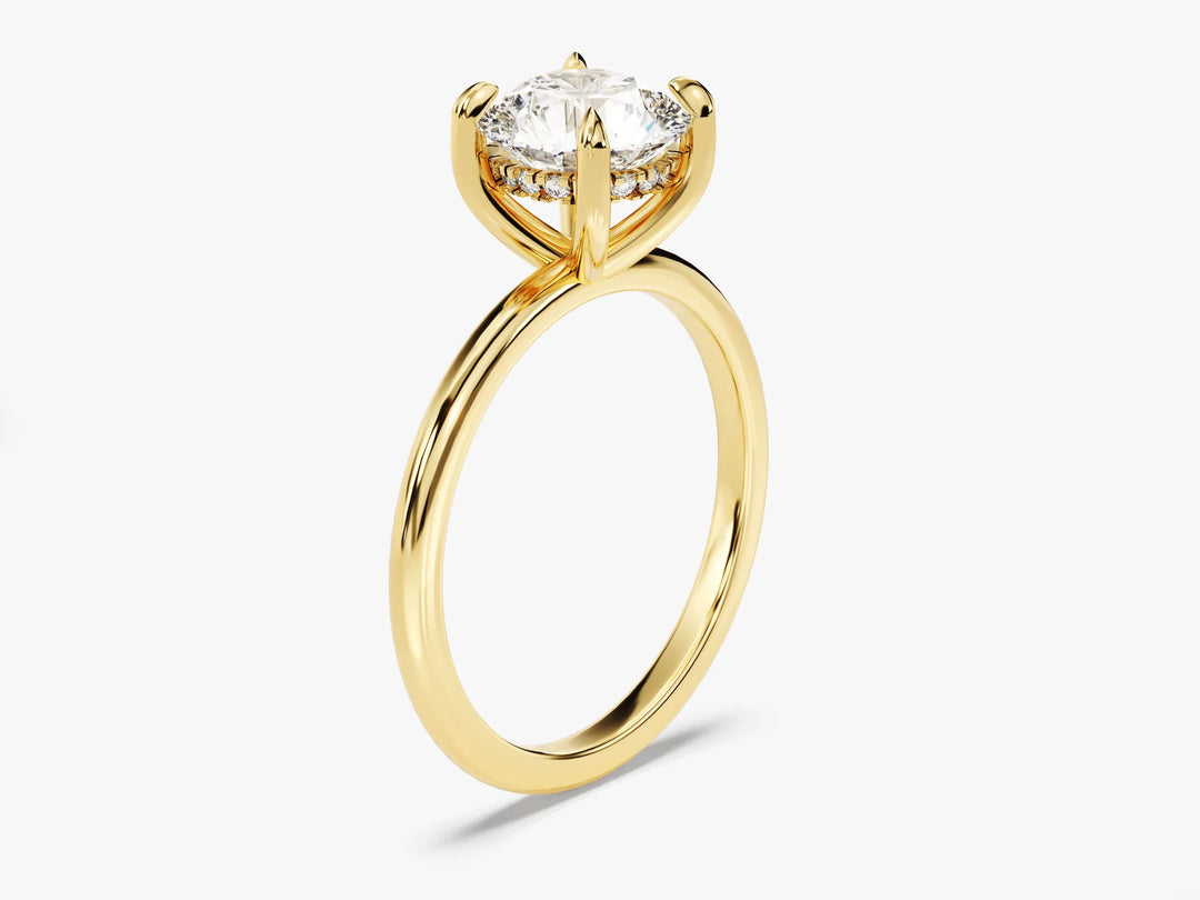1.50CT Round Diamond Hidden Halo Setting Moissanite Engagement Ring