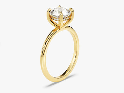 1.50CT Round Diamond Hidden Halo Setting Moissanite Engagement Ring