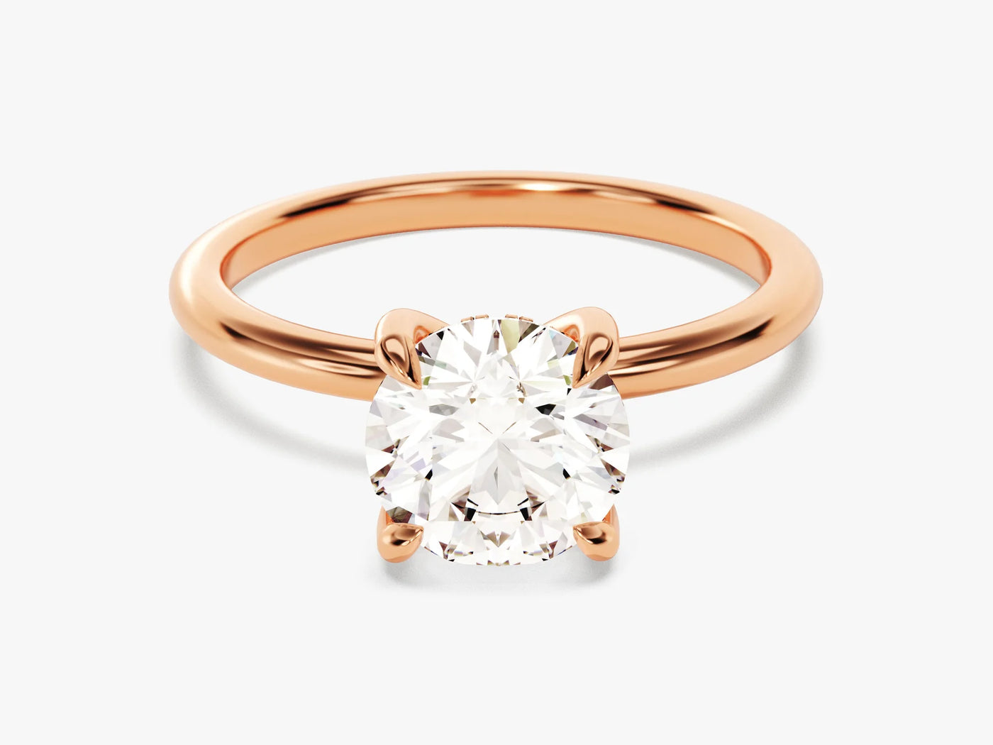 1.50CT Round Diamond Hidden Halo Setting Moissanite Engagement Ring