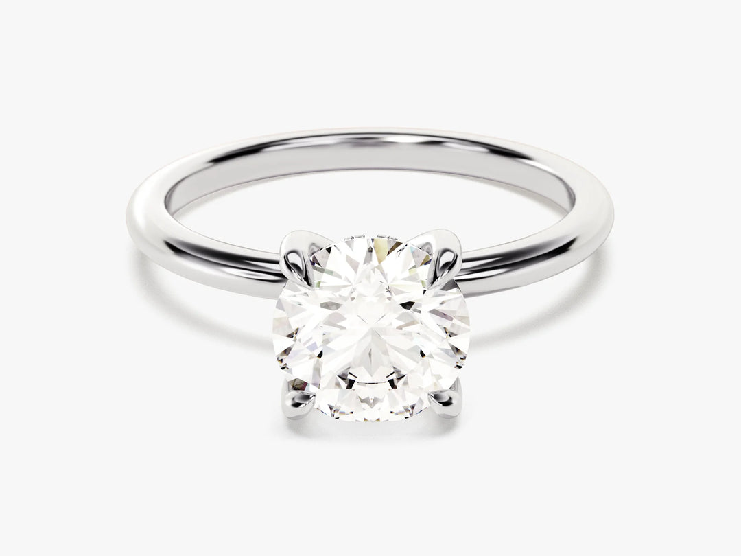 1.50CT Round Diamond Hidden Halo Setting Moissanite Engagement Ring