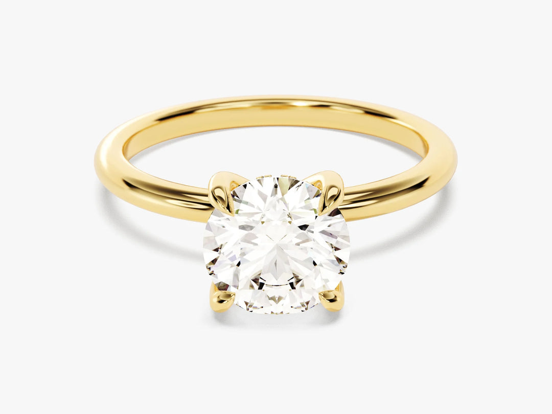 1.50CT Round Diamond Hidden Halo Setting Moissanite Engagement Ring