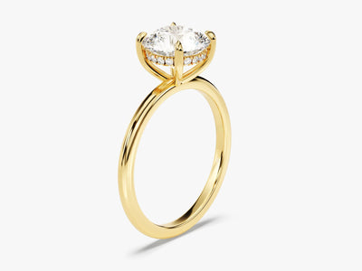 2.0CT Round Diamond Hidden Halo Moissanite Engagement Ring