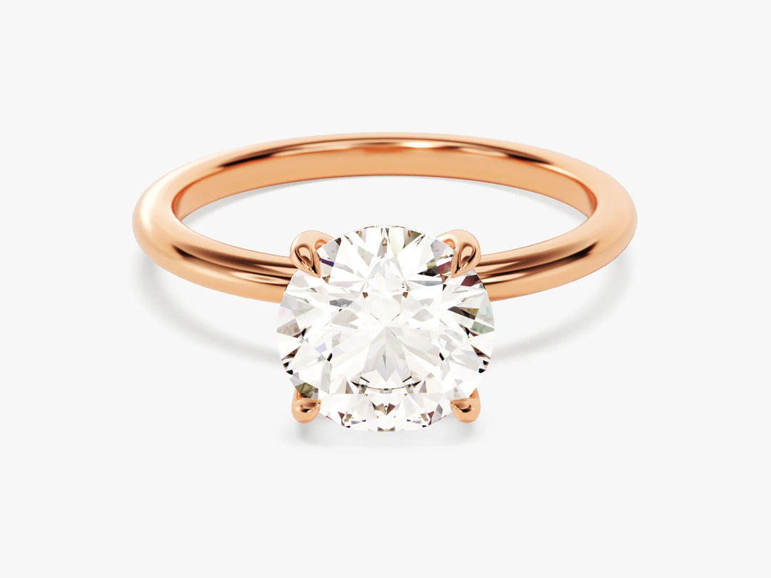 2.0CT Round Diamond Hidden Halo Moissanite Engagement Ring