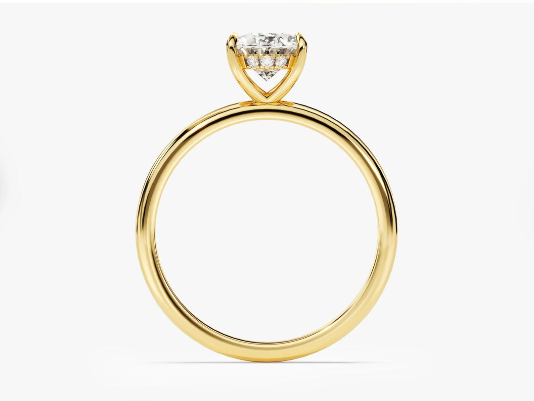 1.50CT Oval Diamond Hidden Halo Setting Moissanite Engagement Ring