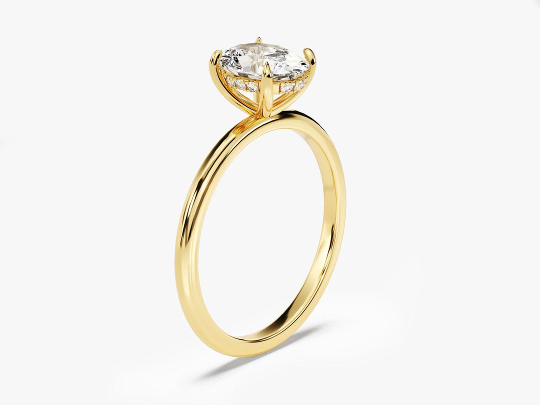 1.50CT Oval Diamond Hidden Halo Setting Moissanite Engagement Ring