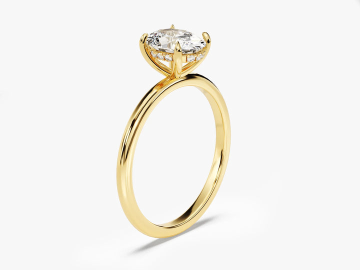 1.50CT Oval Diamond Hidden Halo Setting Moissanite Engagement Ring