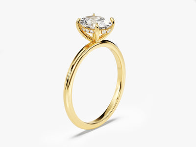 1.50CT Oval Diamond Hidden Halo Setting Moissanite Engagement Ring