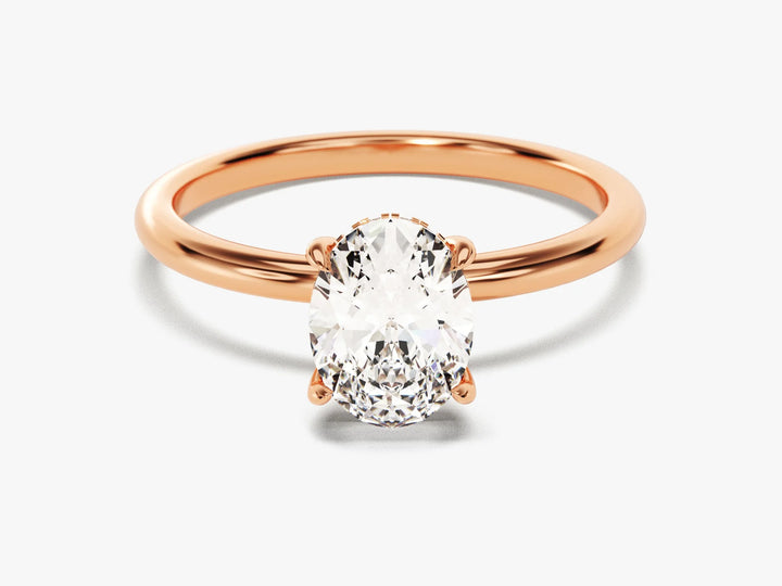 1.50CT Oval Diamond Hidden Halo Setting Moissanite Engagement Ring