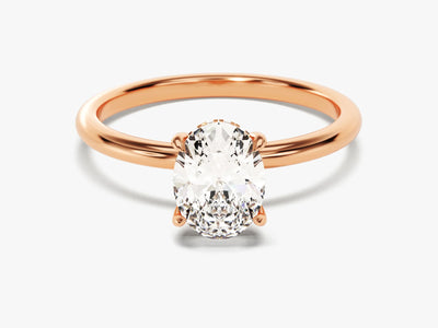 1.50CT Oval Diamond Hidden Halo Setting Moissanite Engagement Ring