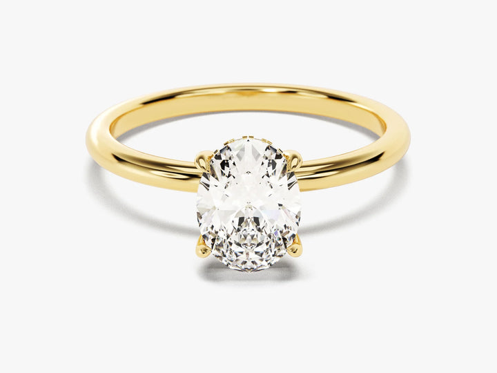 1.50CT Oval Diamond Hidden Halo Setting Moissanite Engagement Ring