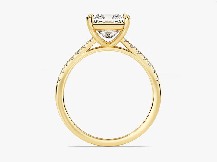 2.0CT Princess Diamond Pave Setting Moissanite Engagement Ring