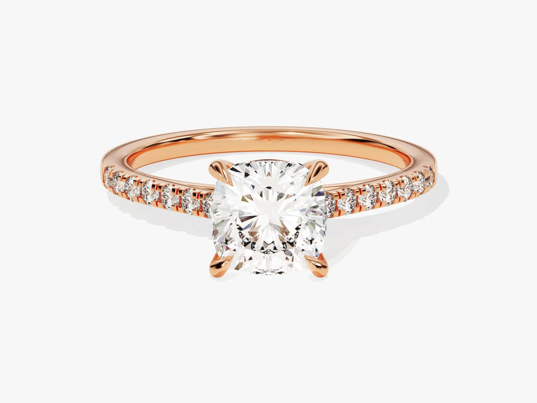 1.50CT Cushion Diamond Pave Setting Moissanite Engagement Ring
