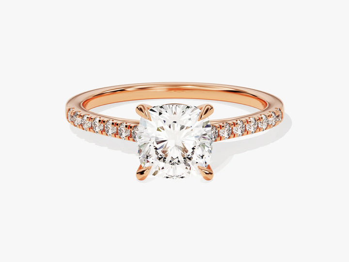1.50CT Cushion Diamond Pave Setting Moissanite Engagement Ring