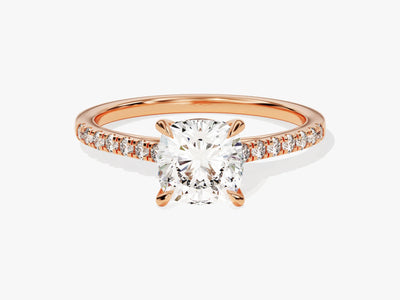 1.50CT Cushion Diamond Pave Setting Moissanite Engagement Ring