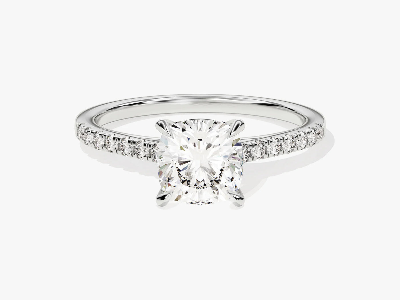 1.50CT Cushion Diamond Pave Setting Moissanite Engagement Ring